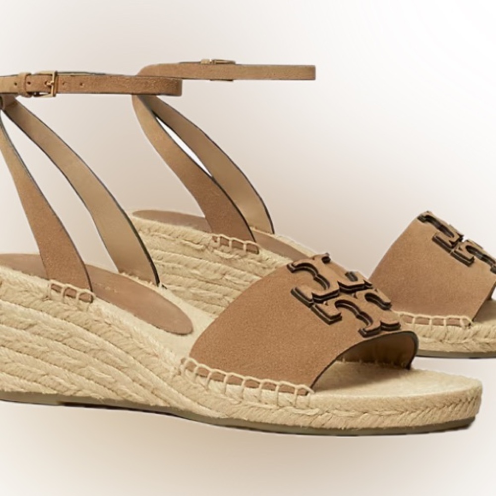Tory Burch Tan Espadrille Sandals with Logo